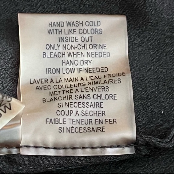 Calvin Klein Black Gray Pleated Panelled Flowy A-line Skirt Abstract Print Sz L - Picture 6 of 11